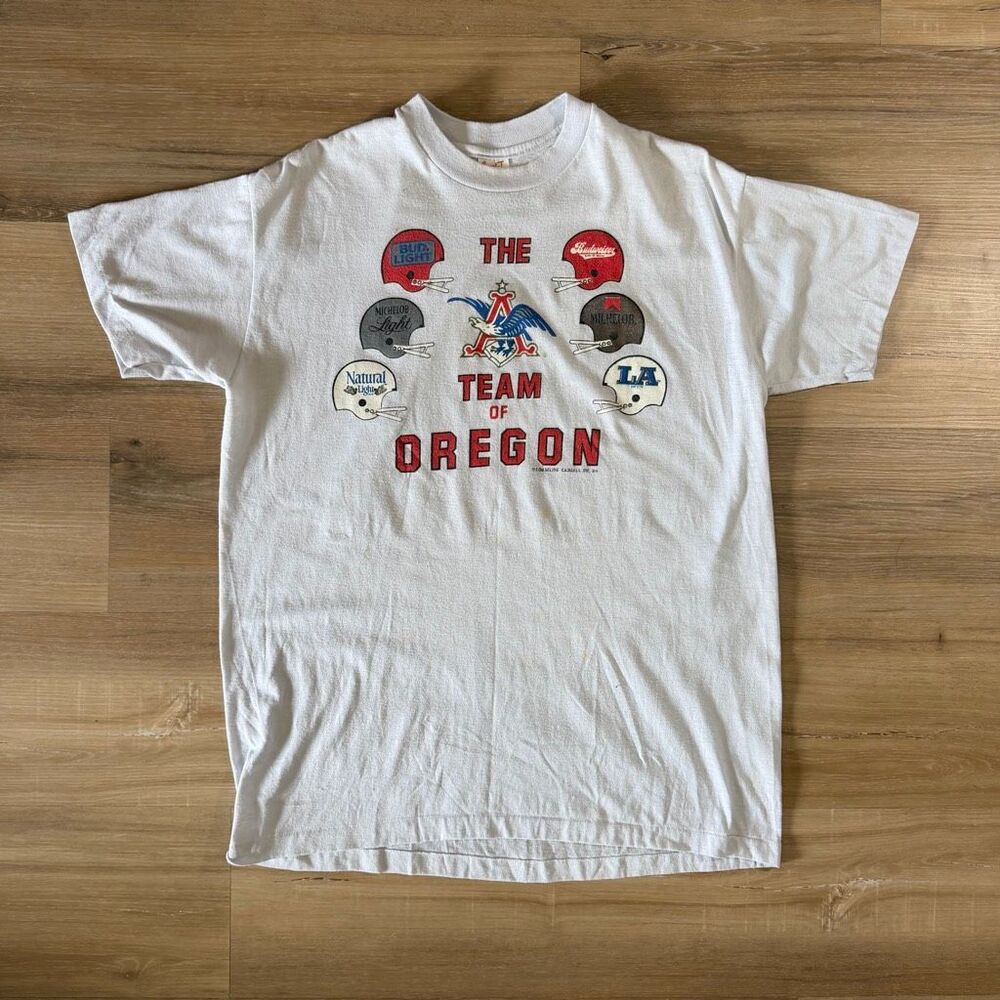 Vintage 80s Oregon Beer Shirt Sz XL Single Stitch Budweiser Michelob Americana